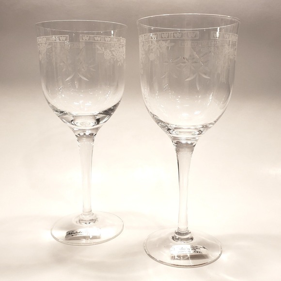 2 Noritake Morning Jewel Champagne Glasses Vintage 80s Lead Crystal Flutes Toast - Picture 2 of 8